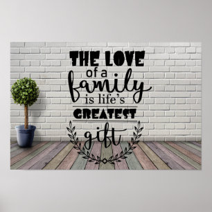 Poster L'amour d'une famille est le plus grand cadeau de 