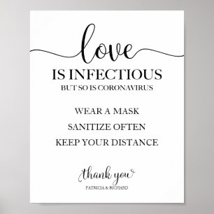 Poster L'amour est contagieux mais le coronavirus aussi J