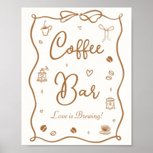Poster L'amour est dans la tasse Mariage Café Mariée