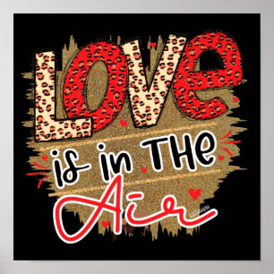 Poster L'AMOUR EST DANS L'AIR romantique valentines cadea