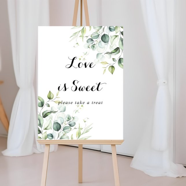 Poster L'amour est douce aquarelle Eucalyptus signe vert (Créateur téléchargé)