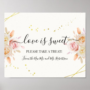 Poster L'amour est Douce Dessert Table Mariage Floral Sig