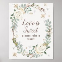 L'amour est doux hiver Floral Mariage Faveur Signe