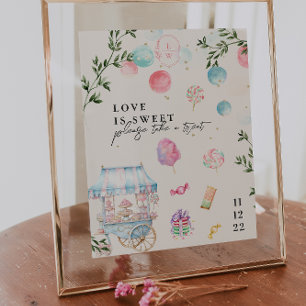 Poster L'amour est doux Panneau de dessert Mariage