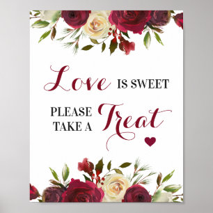 Poster L'amour est doux Prenez une friandise Signe de mar