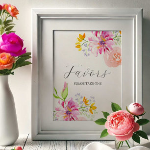 Poster L'amour est en Fleur Faveur Signer Fleurs roses Vi