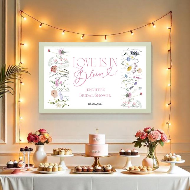 Poster L'amour est en fleur | Fête des mariées florale aq (Créateur téléchargé)