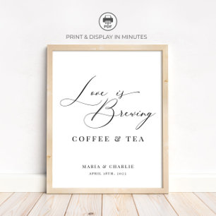 Poster L'amour est en train de faire du café de mariage n