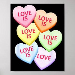 Poster L'amour est l'amour Gay Pride Cœur de bonbon Saint