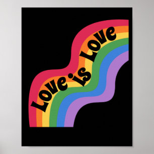 Poster L'amour est l'amour. LGBT+pride. Amour arc-en-ciel