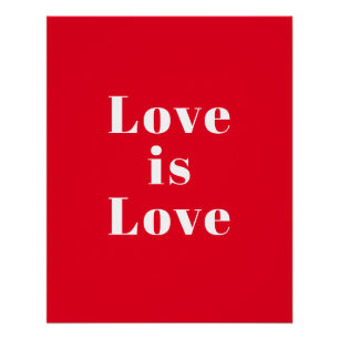 Poster "L'amour est l'amour" rouge blanc