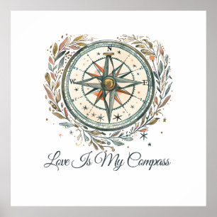 Poster L'Amour est ma boussole – Design de fierté de camp