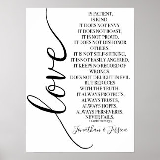 Poster L'amour est patient 1 Corinthiens 13 personnalisé