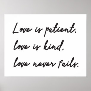 Poster L'amour est patient, amour est citation inspirée