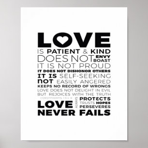 Poster L'amour est patient et bon, il n'envie pas, ne se
