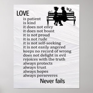 Poster L'amour est patient L'amour est gentil L'amour n'é