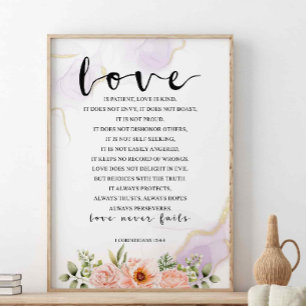 Poster L'Amour Est Patient L'Amour Est Type, 1 Corinthien