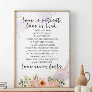 Poster L'Amour Est Patient L'Amour Est Type, 1 Corinthien