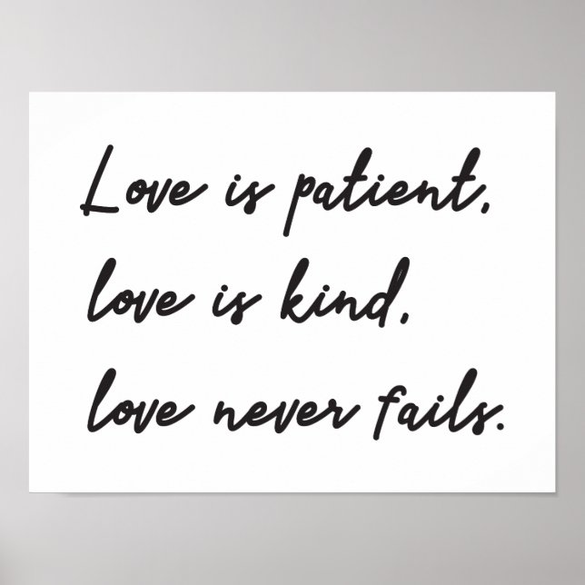 Poster L'amour est patient, l'amour est une bonne citatio (Devant)