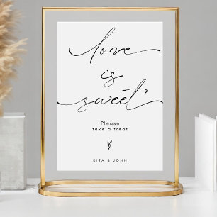 Poster L'amour est sucré Bonbons Buffet Mariage