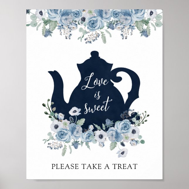 Poster L'amour est sucré Prenez un traitement Douche Thé  (Devant)