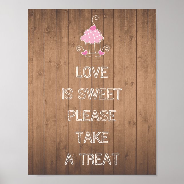 Poster L'amour est sucré s'il vous plaît prendre un plais (Devant)