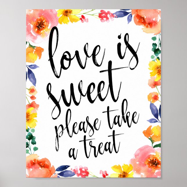 Poster L'amour est sucré s'il vous plaît prendre un régal (Devant)