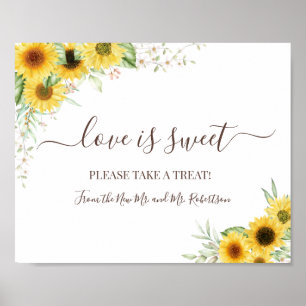 Poster L'amour est Sweet Dessert Table Mariage Vert Signa
