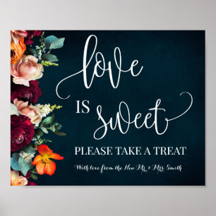 Poster L'amour est un doux vin de table de mariage marine