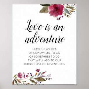 Poster L'Amour Est Un Mariage D'Aventure Fleurs Bourgogne