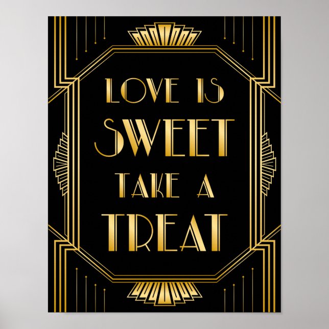 Poster L'amour est un signe Mariage doux | Gatsby Art Déc (Devant)