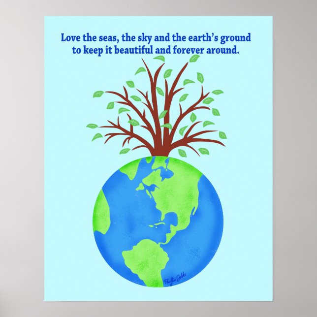 Poster L'amour et sauver la Terre L'art pour l'environnem (Devant)