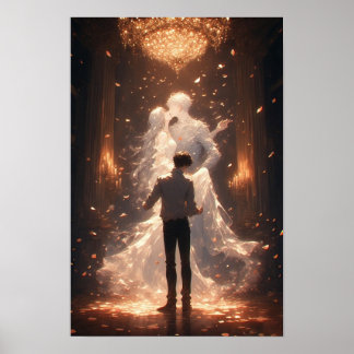Poster L'Amour Éthéré à la Lumière des Bougies