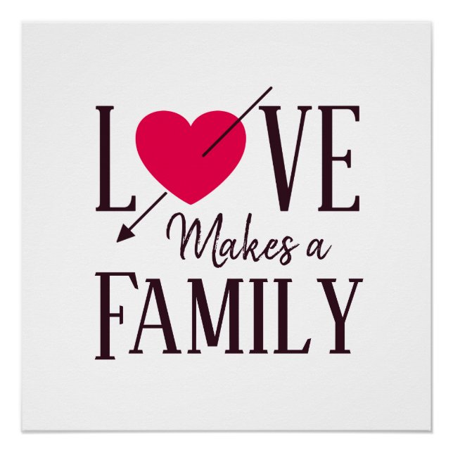 Poster L'amour fait une famille - Cadeau d'adoption (Devant)