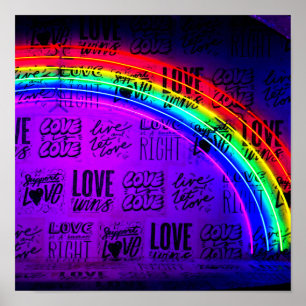 Poster L'amour gagne Gay pride LBGQT Arc-en-ciel