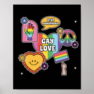Poster L'amour gay. Jour de la fierté. LGBT+Pride.