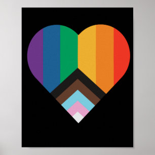 Poster L'amour LGBT+pride. drapeau arc-en-ciel