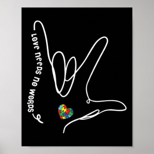 Poster L'amour n'a pas besoin de mots Asl Pièce de puzzle