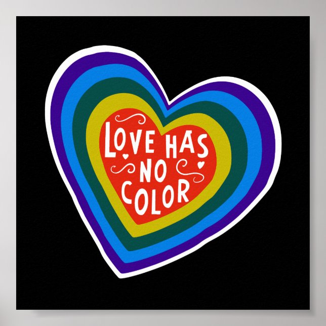 Poster L'Amour N'A Pas De Couleur Anti-Racisme/Discrimina (Devant)