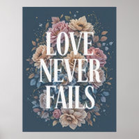 L'amour n'échoue jamais Art Floral Inspirationnel