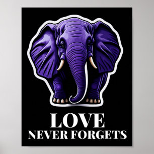 Poster L'amour n'oublie jamais l'éléphant pour la femme A