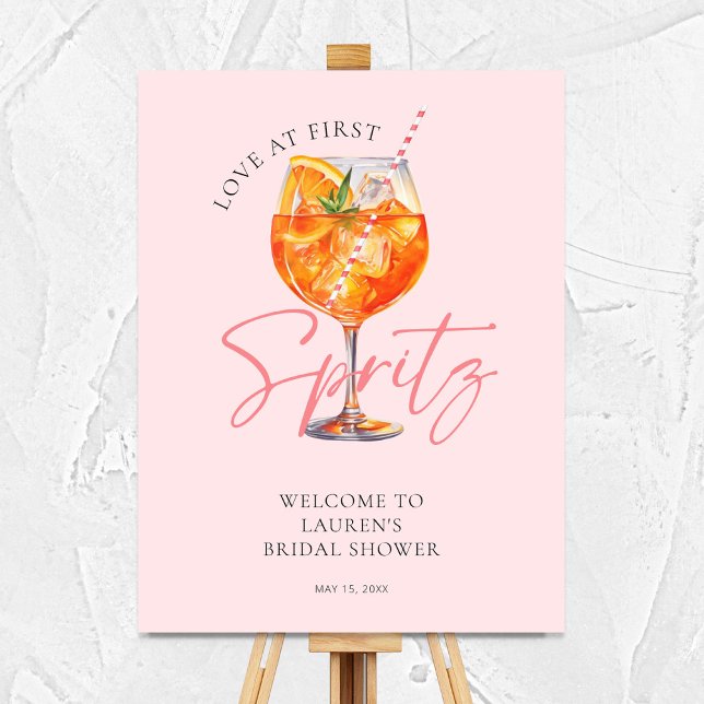 Poster L'Amour Rose Au Premier Spritz Fête des mariées Bi (Créateur téléchargé)