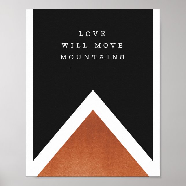 Poster "l'amour va déplacer les montagnes" imprimé en cui (Devant)