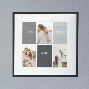 Poster L'amour vit ici   Cadeau Famille Trois Photo