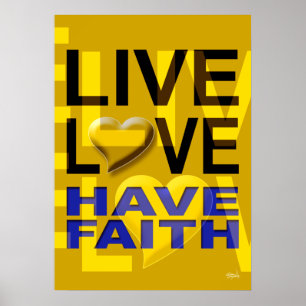Poster L'amour vivant ont foi mustard yellow
