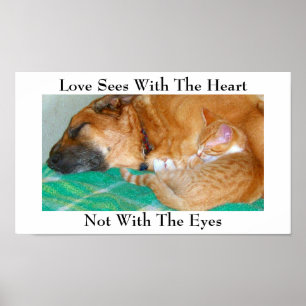 Poster L'Amour Voit Avec Le Coeur, Pas Avec Les Yeux
