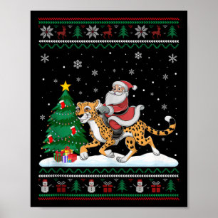 Poster Lampe de Noël moche Xmas Père Noël équitation Chee