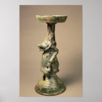 Lampe de poterie chinoise ancienne, artefact de to