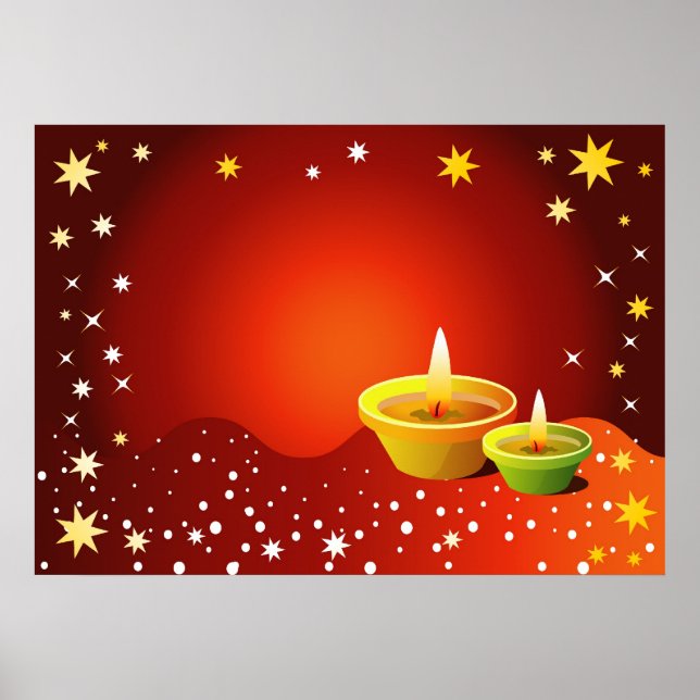 Poster Lampes Diwali brillantes (Devant)