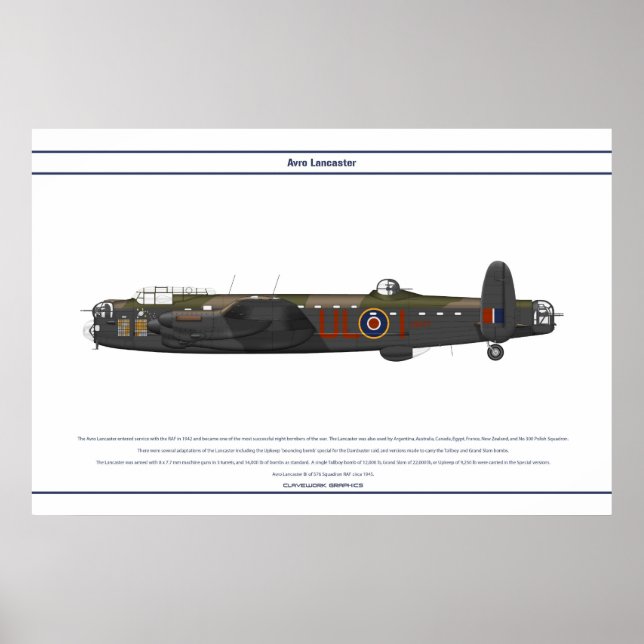 Poster Lancaster BI 576e Escadron (Devant)
